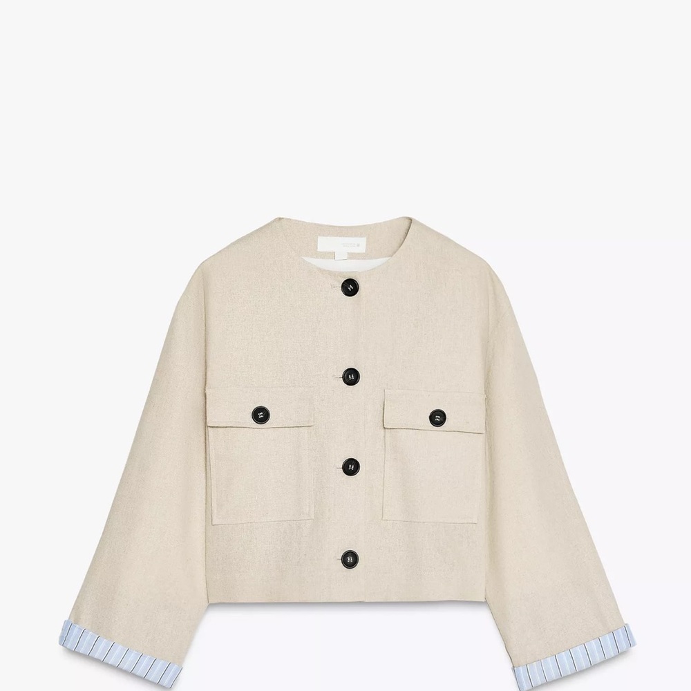 Zara Cream Blazer with Black Buttons